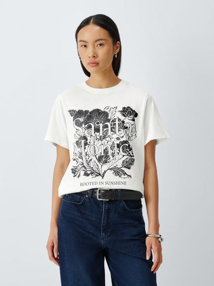AND/OR Santa Monica Graphic T-Shirt, Ecru/Charcoal, Ecru/Charcoal