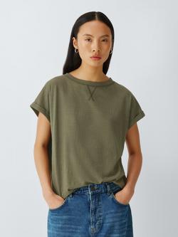 AND/OR Turn Up Sleeve Tank T-Shirt, Khaki