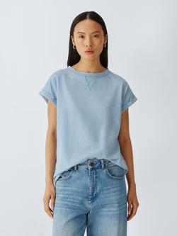 AND/OR Turn Up Sleeve Tank T-Shirt, Pale Blue