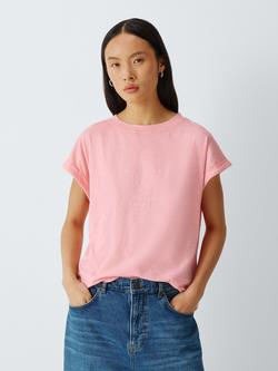 AND/OR Turn Up Sleeve Tank T-Shirt, Pink
