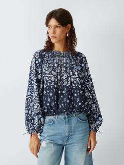 AND/OR Angel Floral Blouse, Blue Multi, Blue Multi