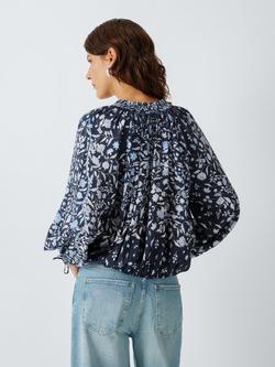 AND/OR Angel Floral Blouse, Blue Multi - view 2, Blue Multi