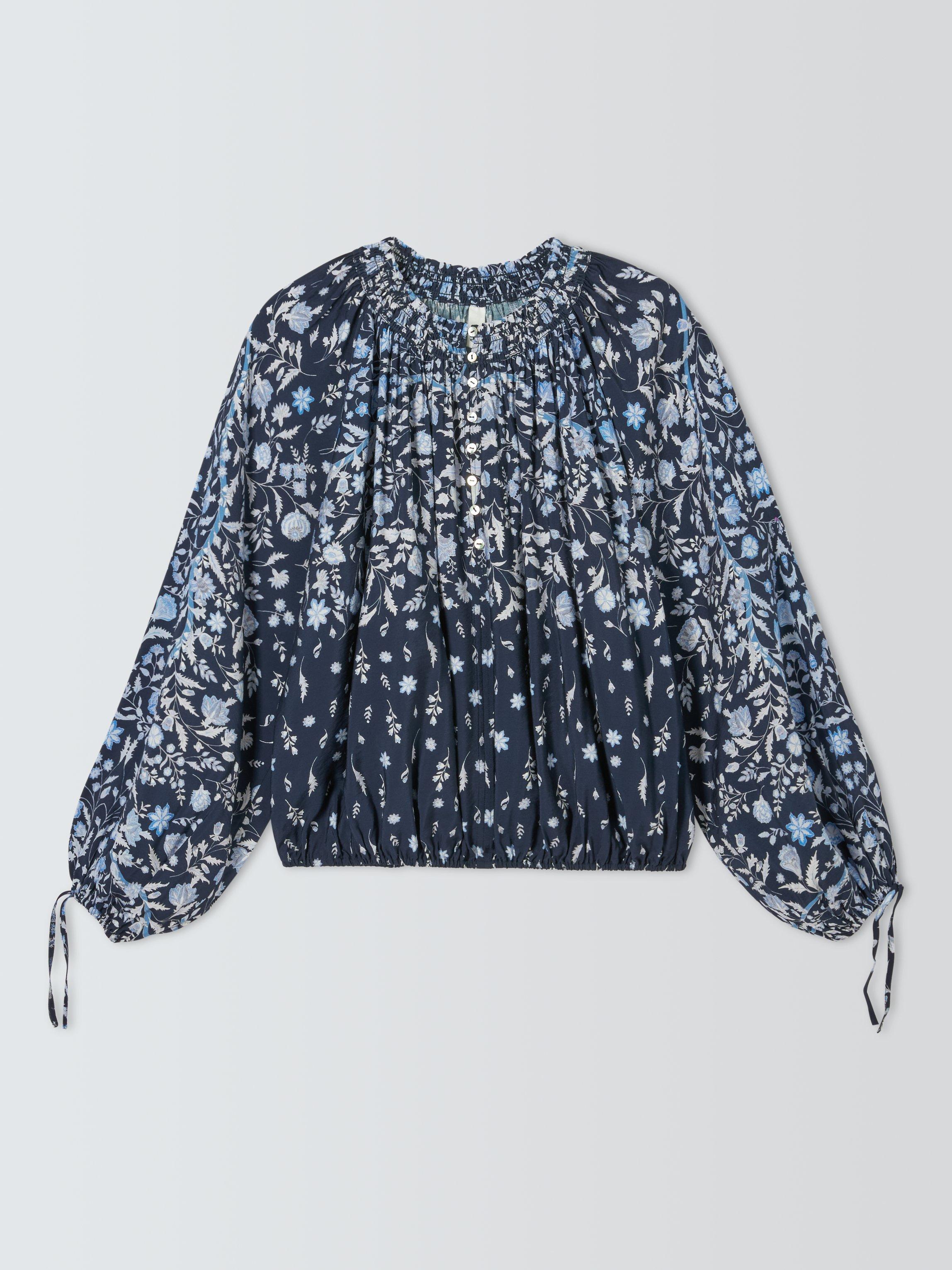 Product image 1 of 1, which shows AND/OR Angle Blouse, Blue Multi, 6