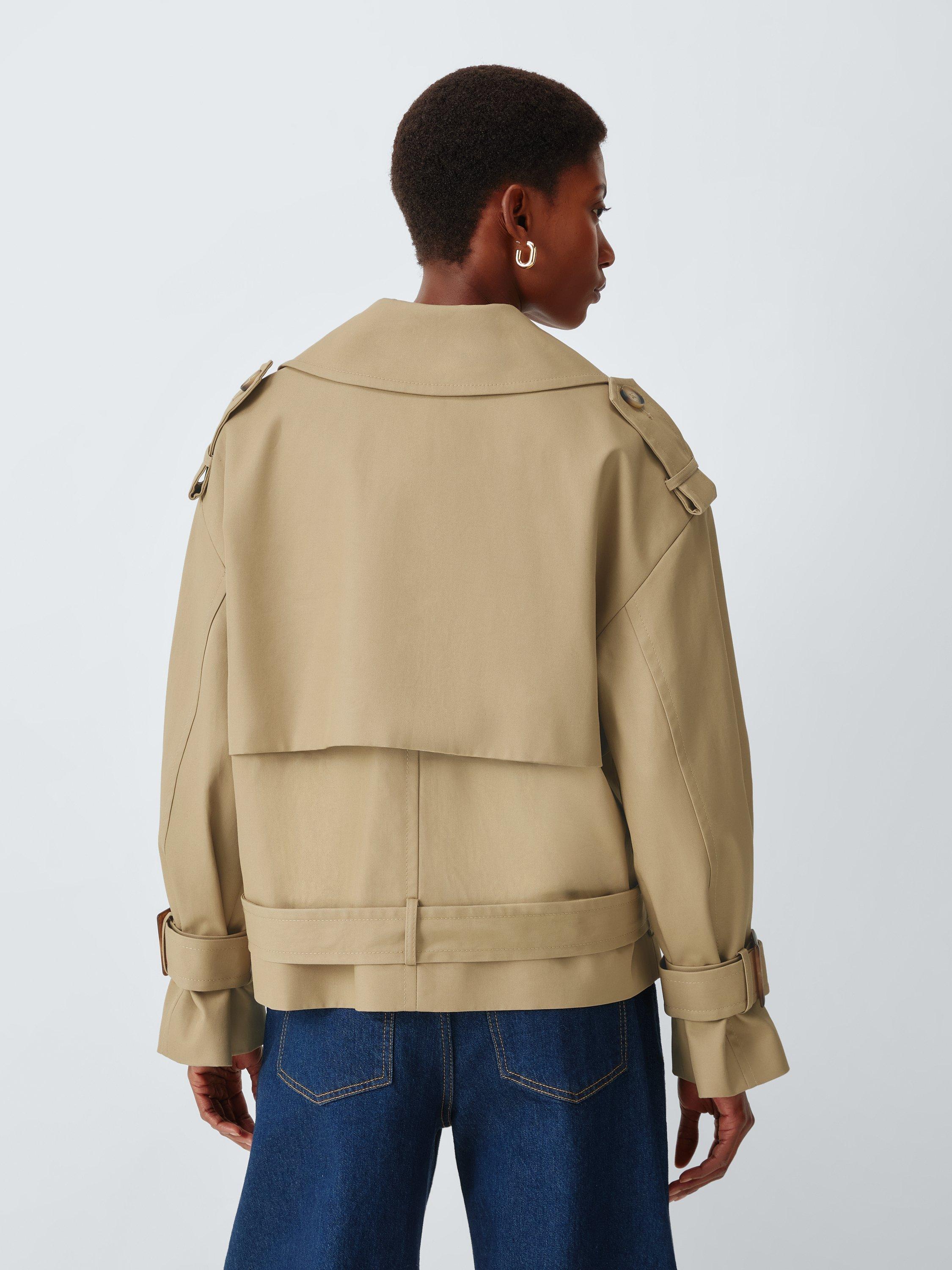 Product image 2 of 7, which shows John Lewis Double Breasted Short Trench Coat, Natural, 8