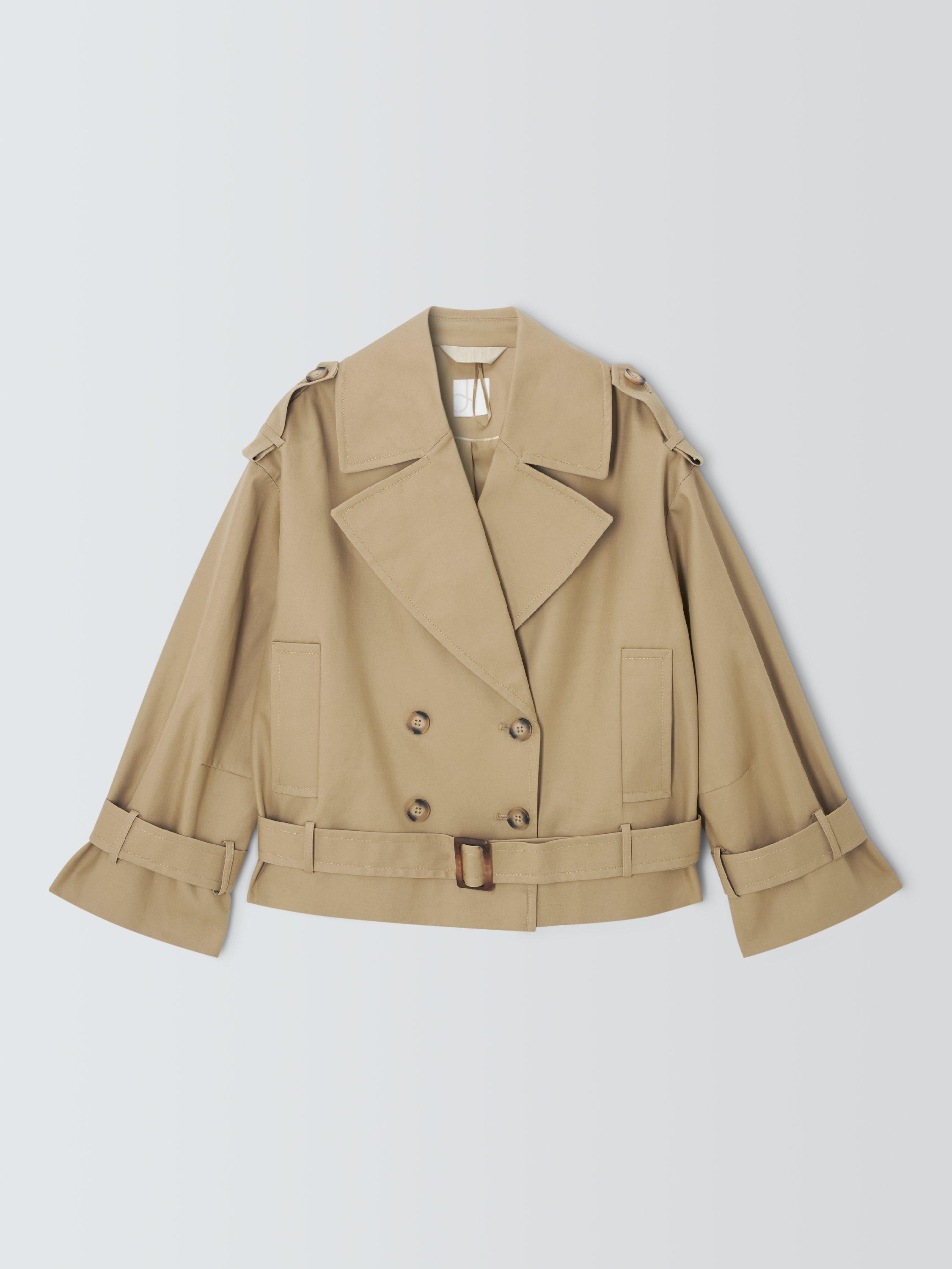 Product image 4 of 7, which shows John Lewis Double Breasted Short Trench Coat, Natural, 8
