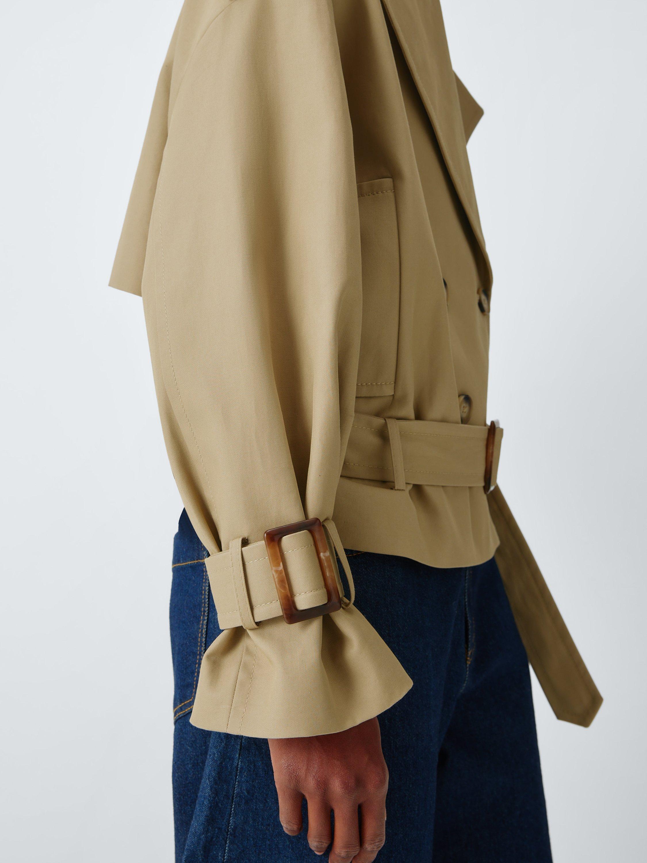 Product image 7 of 7, which shows John Lewis Double Breasted Short Trench Coat, Natural, 8