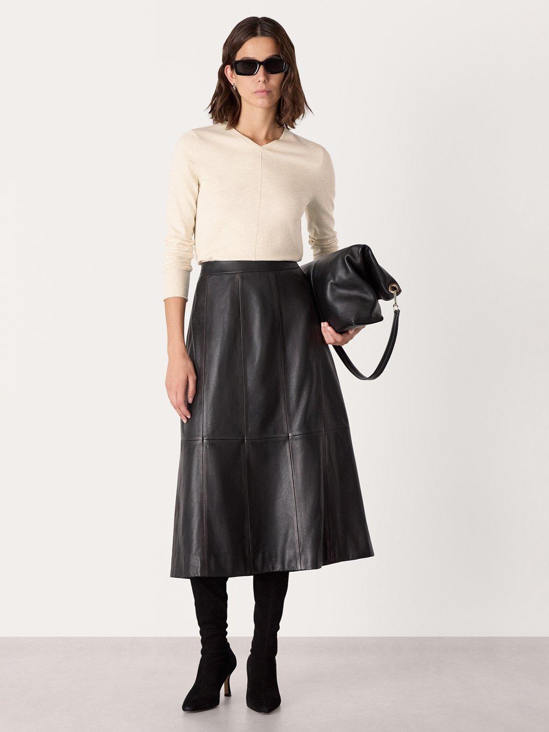 Product image 3 of 5, which shows Whistles Mila V-Neck Knitted Jumper, Oatmeal, 6