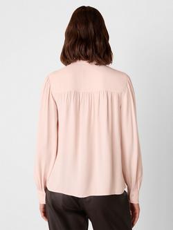 Whistles Tie Detail Crepe Blouse, Pale Pink - view 2, Pale Pink