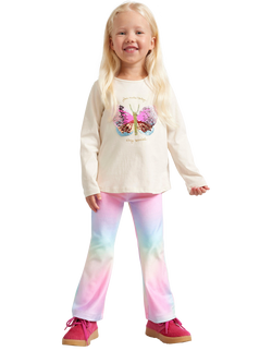 Lindex Kids' Flared Velour Leggings, Light Pink, Light Pink