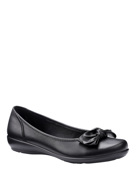 Hotter Jewel Leather Ballerina Pumps - view 2, Black
