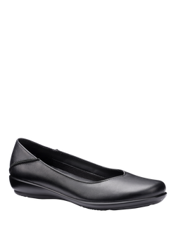 Hotter Birdie Smart Leather Ballerina Flat Shoes - view 2, Black