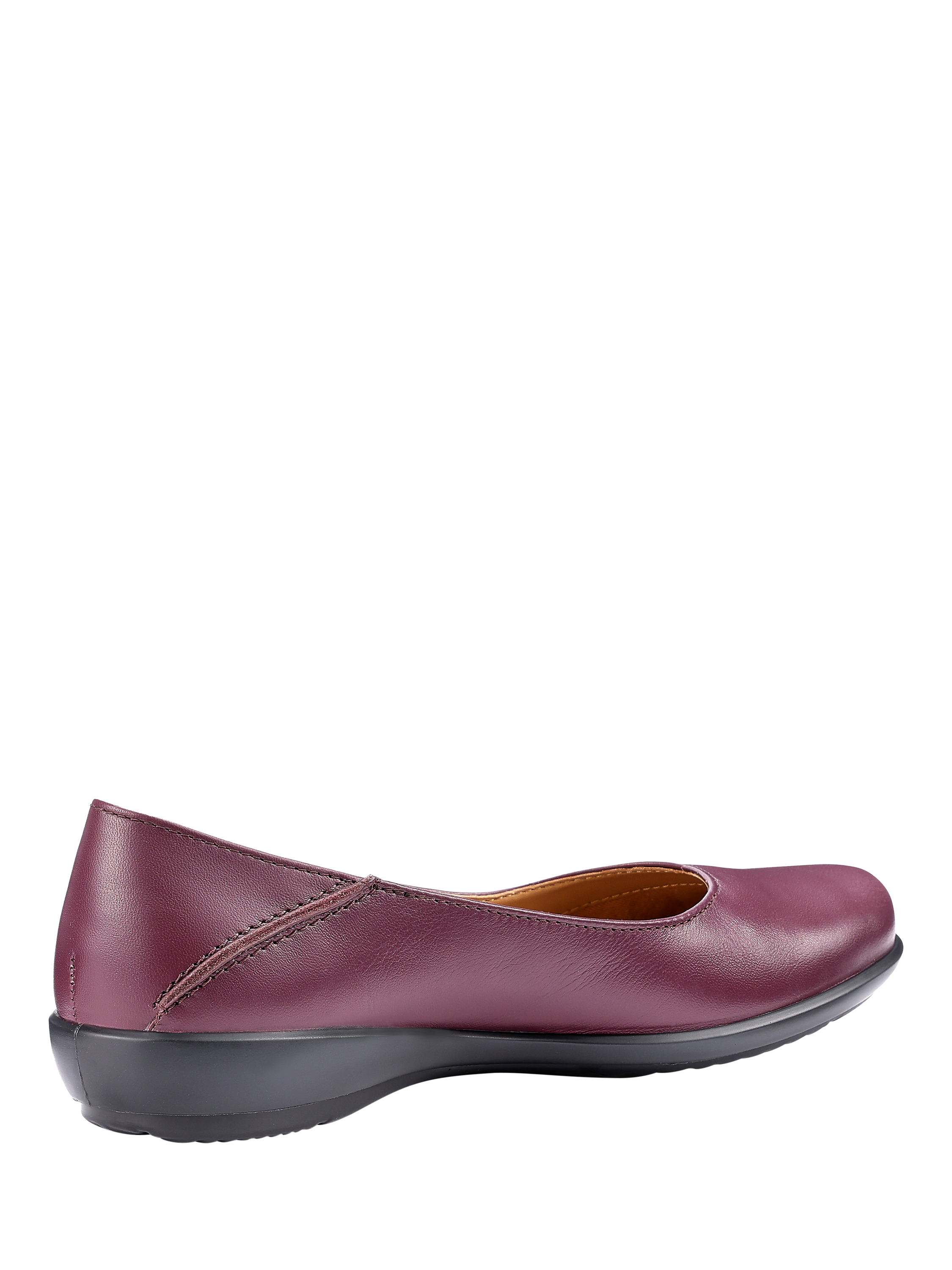 Product image 4 of 5, which shows Hotter Birdie Smart Leather Ballerina Flat Shoes, Dark Cherry, 3S