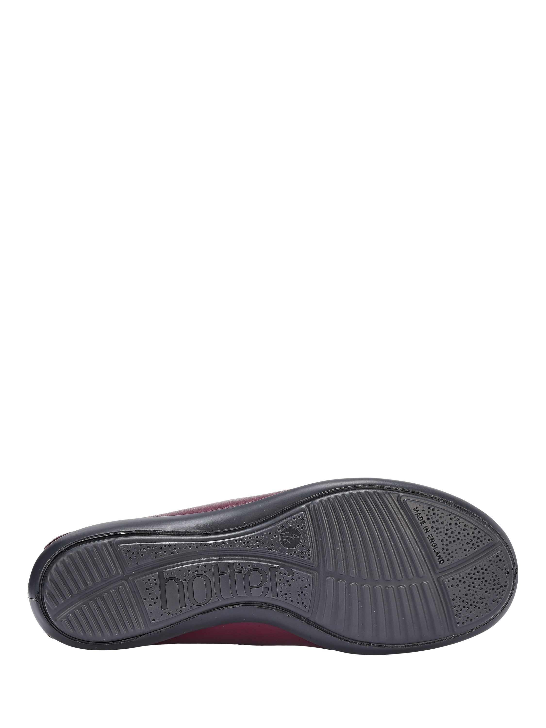 Product image 5 of 5, which shows Hotter Birdie Smart Leather Ballerina Flat Shoes, Dark Cherry, 3S