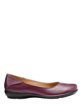 Hotter Birdie Wide Fit Smart Leather Ballerina Flat Shoes
