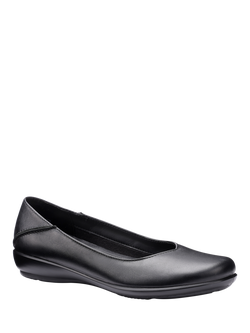 Hotter Birdie Wide Fit Smart Leather Ballerina Flat Shoes - view 2, Black