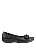 Hotter Jewel Extra Wide Fit Leather Ballerina Pumps, Black