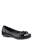 Hotter Jewel Extra Wide Fit Leather Ballerina Pumps, Black