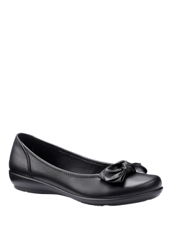 Hotter Jewel Extra Wide Fit Leather Ballerina Pumps, Black - view 2, Black