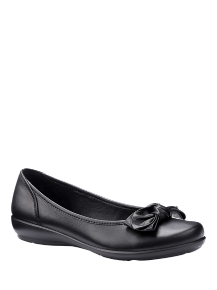 Hotter Jewel Extra Wide Fit Leather Ballerina Pumps, Black - view 2, Black