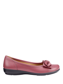 Hotter Jewel Leather Ballerina Pumps, Dark Rose