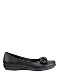 Hotter Jewel Wide Fit Leather Ballerina Pumps,, Black