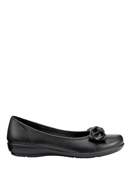 Hotter Jewel Wide Fit Leather Ballerina Pumps,, Black