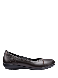 Hotter Robyn II Wide Fit Ballet Pumps, Chocolate, Chocolate