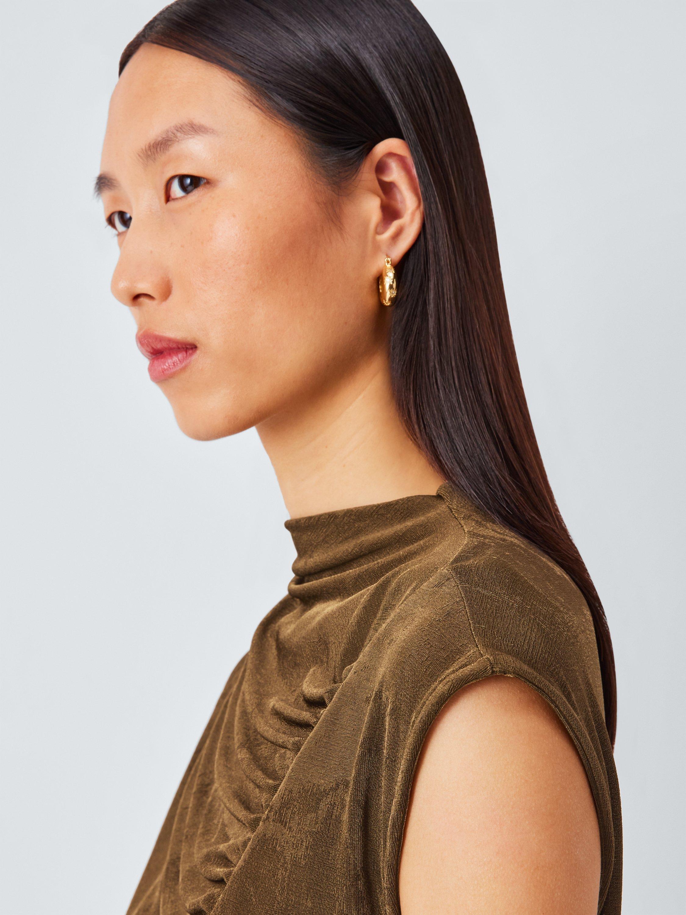 Product image 5 of 7, which shows John Lewis Sleeveless Ruched Jersey Top, Chocolate, 8