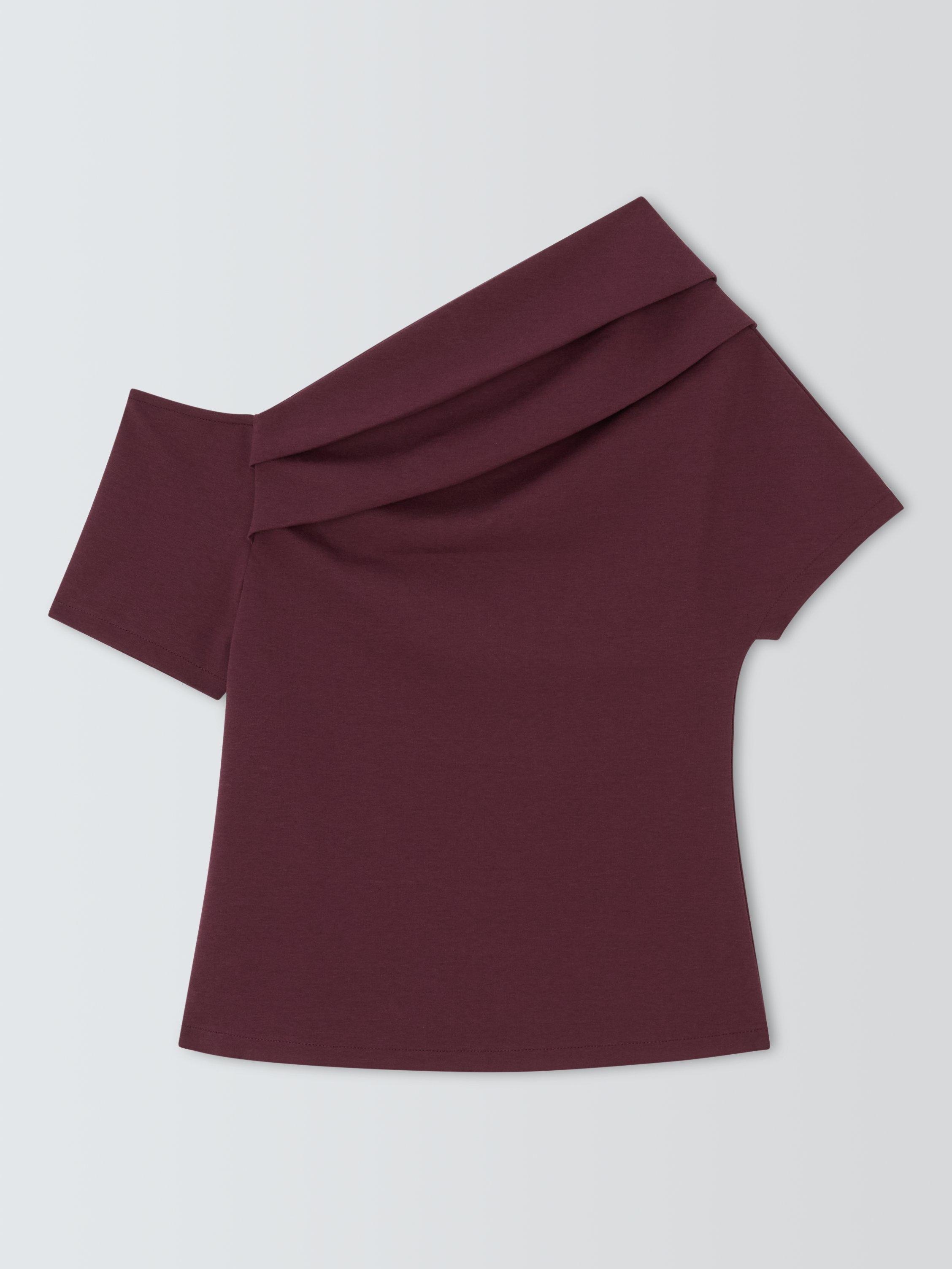 Product image 4 of 6, which shows John Lewis Asymmetric Short Sleeve Top, Fig, 8