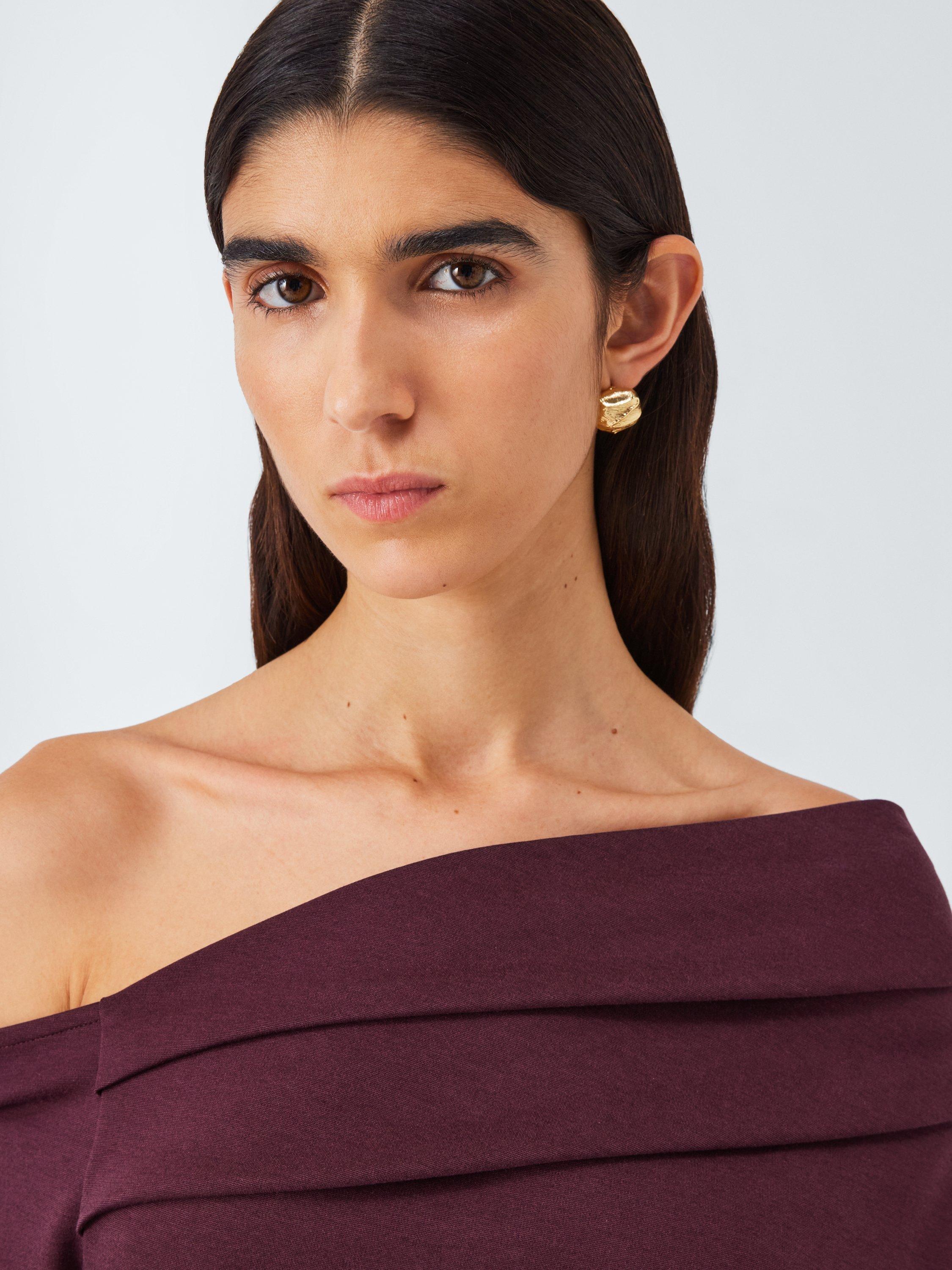 Product image 5 of 6, which shows John Lewis Asymmetric Short Sleeve Top, Fig, 8