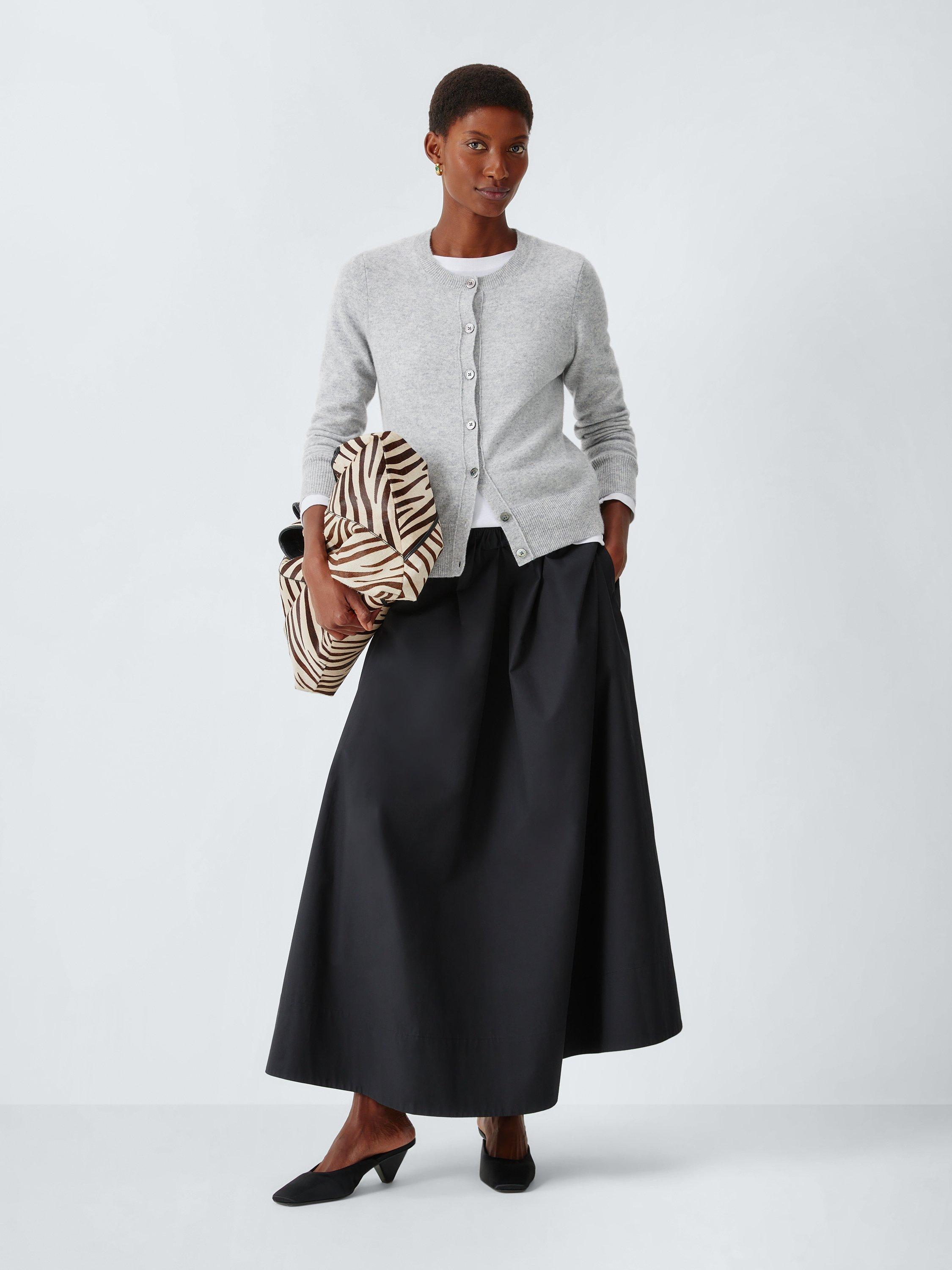 Product image 3 of 6, which shows John Lewis Cashmere Cropped Cardigan, Light Grey, 8