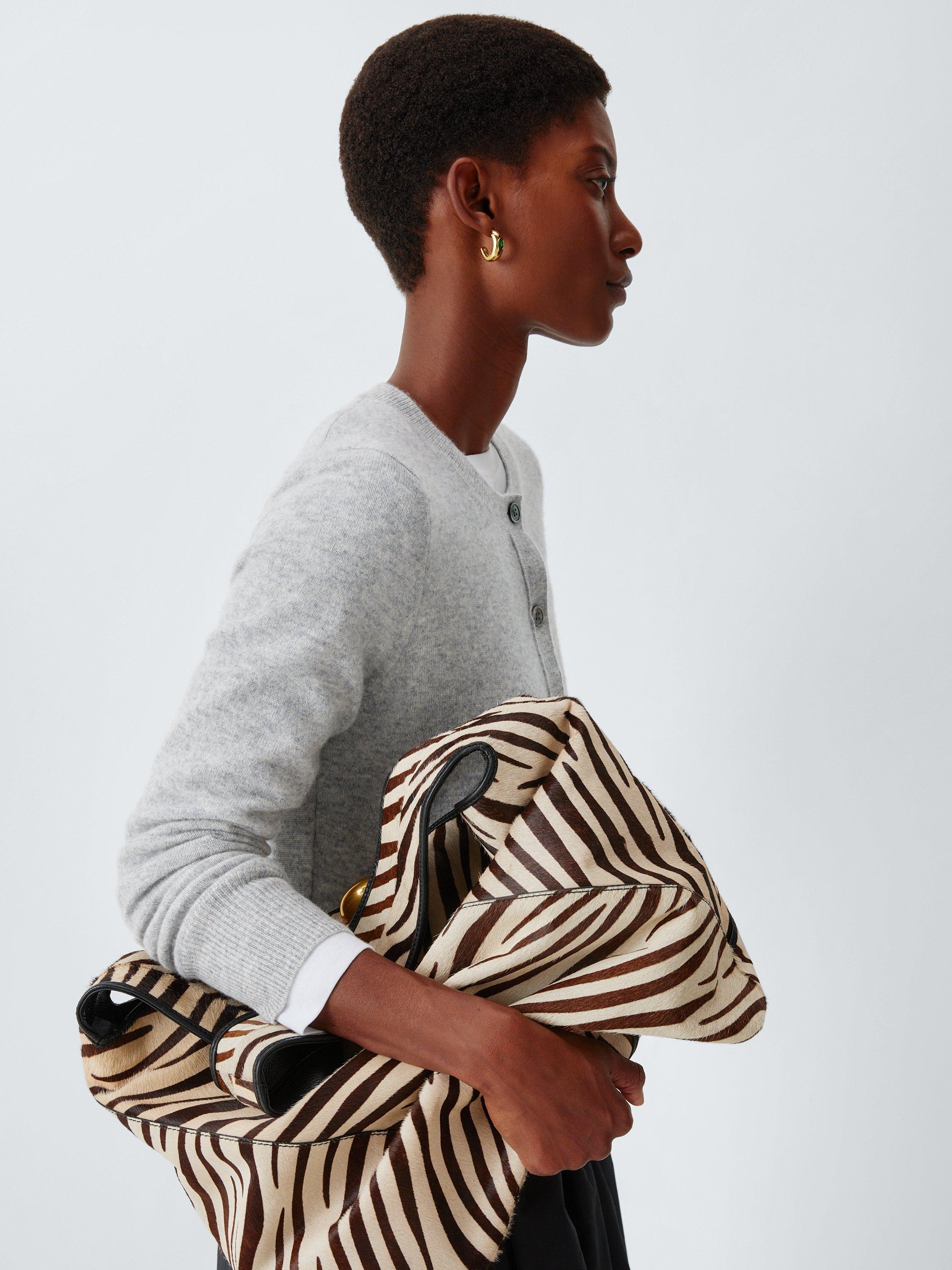 Product image 6 of 6, which shows John Lewis Cashmere Cropped Cardigan, Light Grey, 8