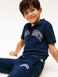 Tommy Hilfiger Kids' Varsity Fleece Jogging Bottoms, Dark Night Navy