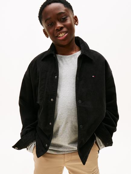 Tommy Hilfiger Kids' Corduroy Long Sleeved Shirt, Black, Black