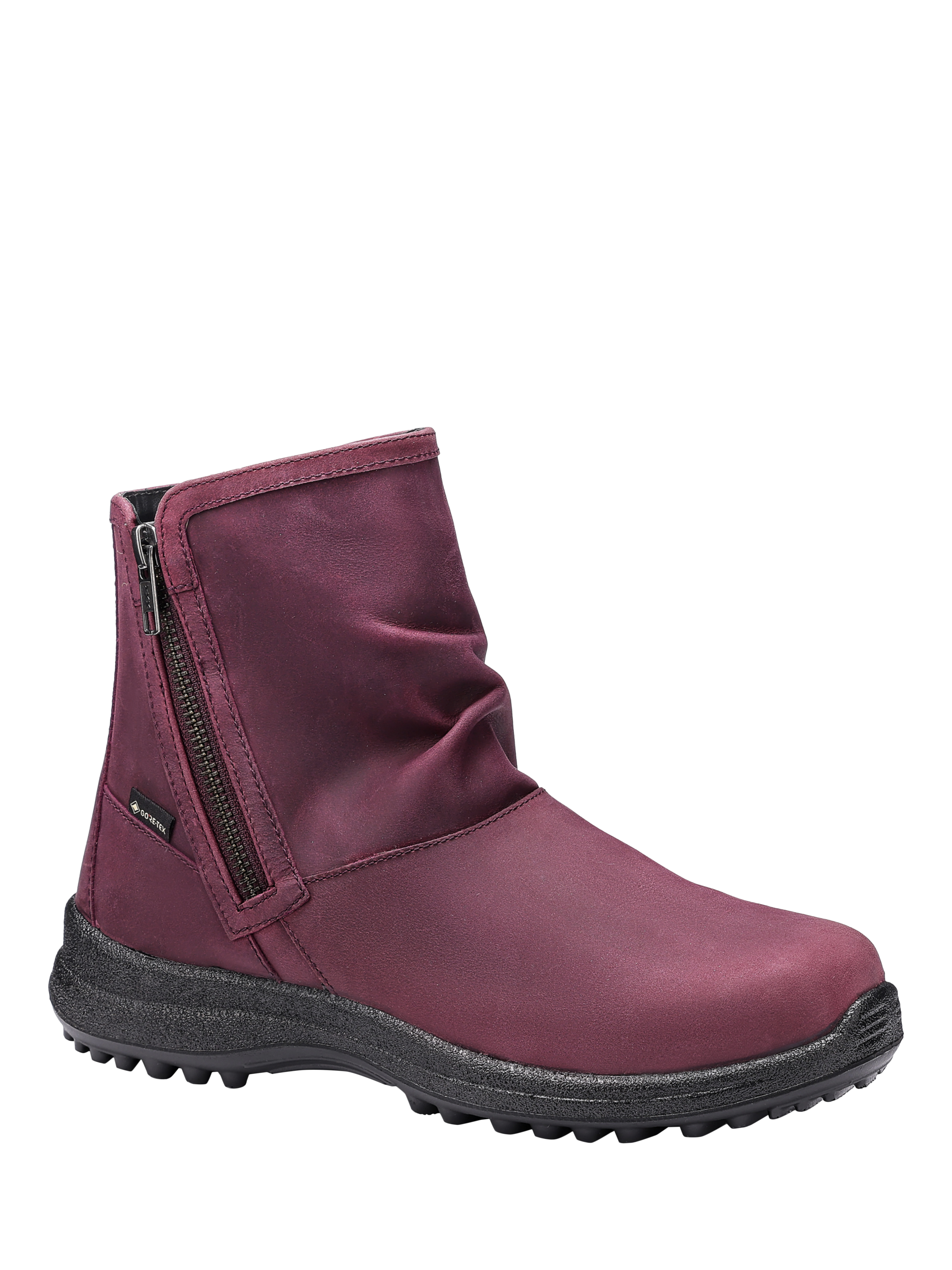 Product image 2 of 4, which shows Hotter Terrain GTX Walking Ankle Boots, Dark Cherry, 3S