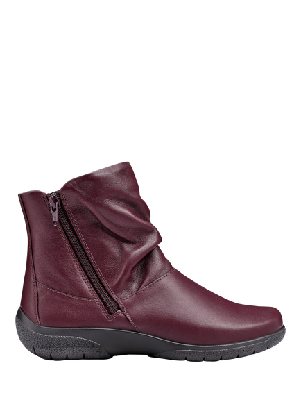 Hotter Whisper Extra Wide Fit Slouch Ankle Boots, Dark Cherry