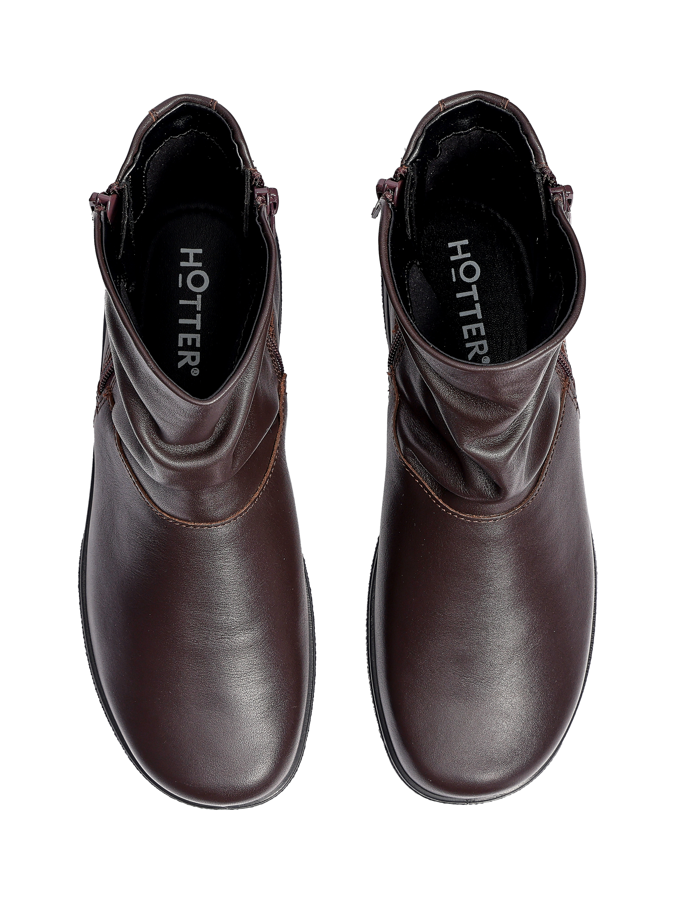 Product image 3 of 4, which shows Hotter Whisper Slouch Ankle Boots, Chocolate-le, 3S