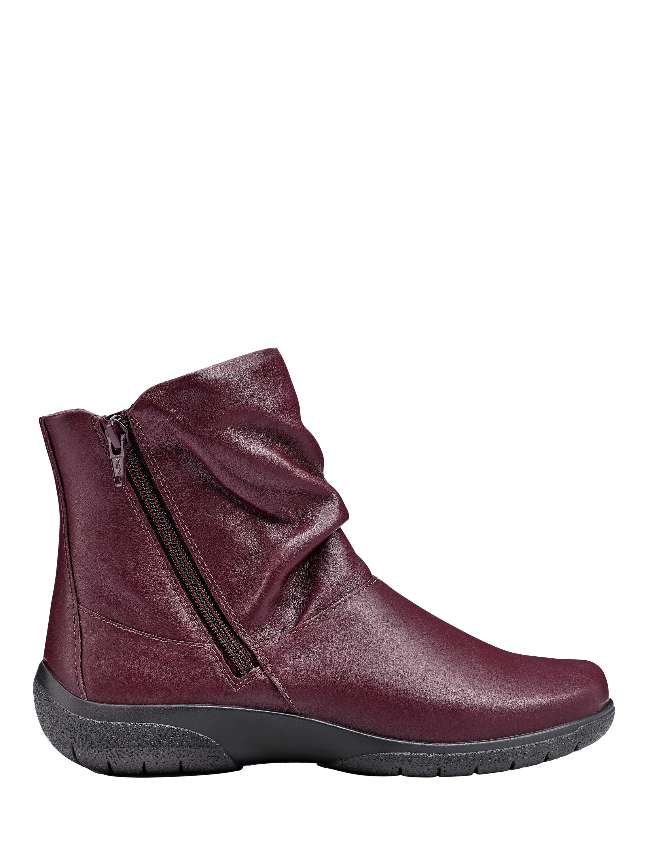 Product image 1 of 4, which shows Hotter Whisper Slouch Ankle Boots, Dark Cherry, 3S