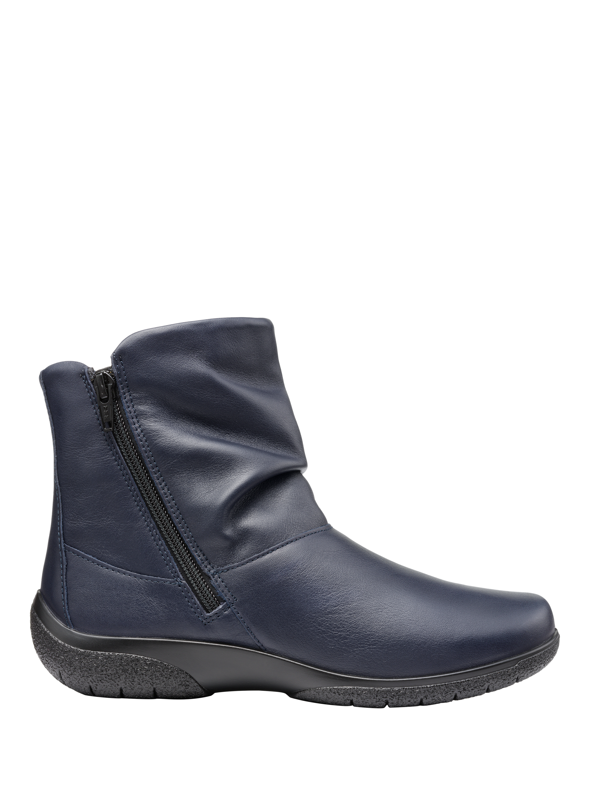 Product image 1 of 4, which shows Hotter Whisper Slouch Ankle Boots, Navy, 3S