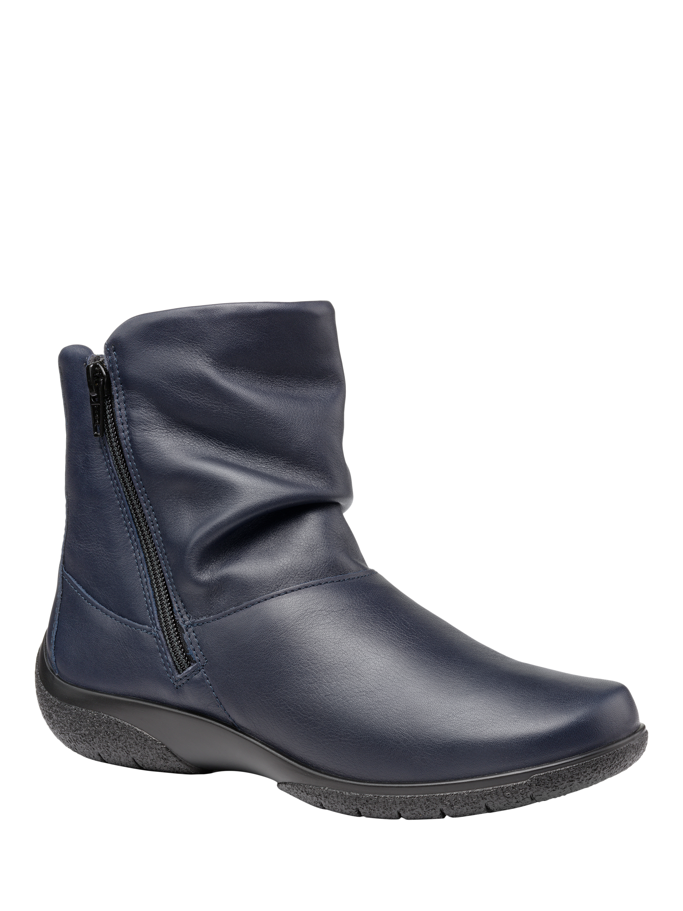 Product image 2 of 4, which shows Hotter Whisper Slouch Ankle Boots, Navy, 3S