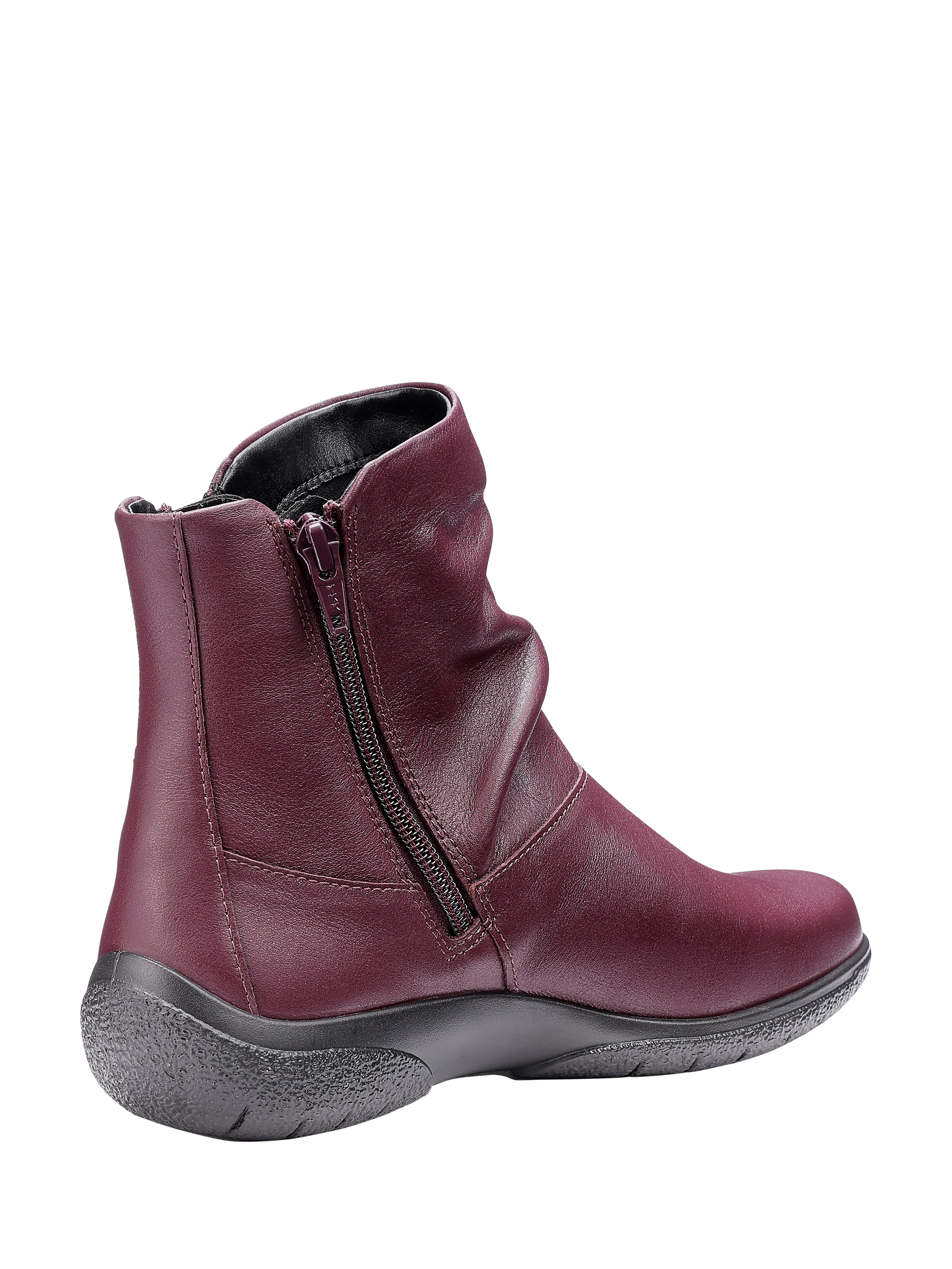 Product image 4 of 4, which shows Hotter Whisper Wide Fit Slouch Ankle Boots, Dark Cherry, 3 W