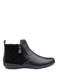 Hotter Winchester Leather Blend Ankle Boots, Black