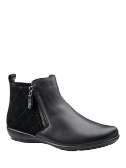 Hotter Winchester Leather Blend Ankle Boots, Black - view 2, Black