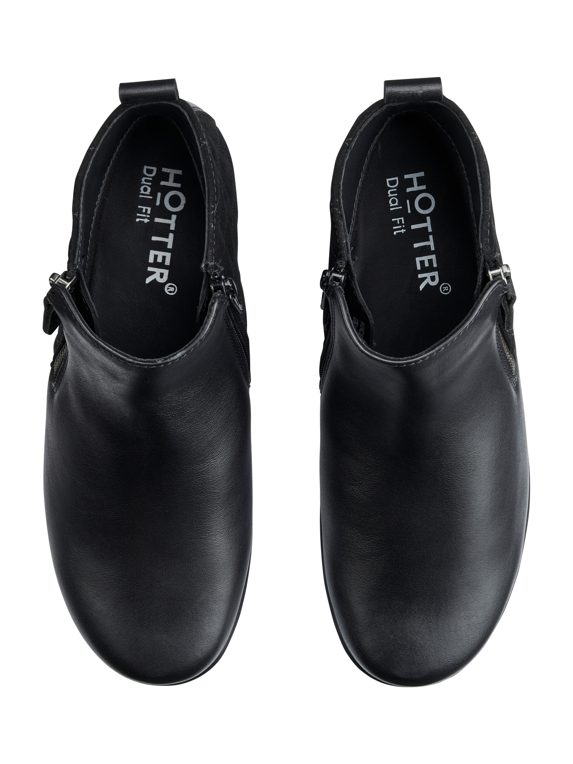 Product image 3 of 5, which shows Hotter Winchester Leather Blend Ankle Boots, Black, 3S