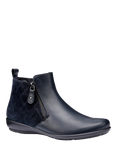 Hotter Winchester Equestrian-Inspired Quilted Ankle Boots, Navy