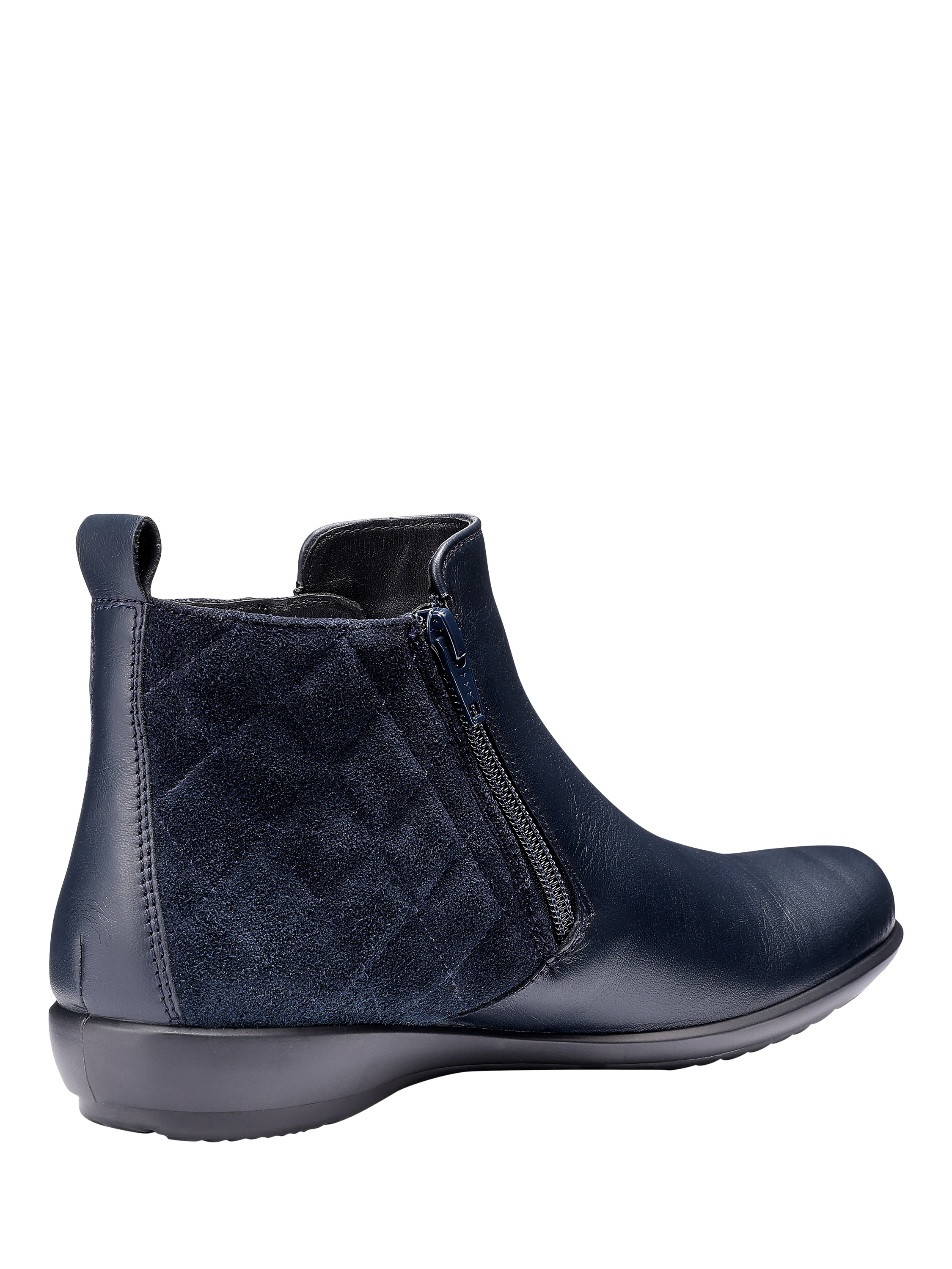 Product image 4 of 4, which shows Hotter Winchester Equestrian-Inspired Quilted Ankle Boots, Navy, 3S