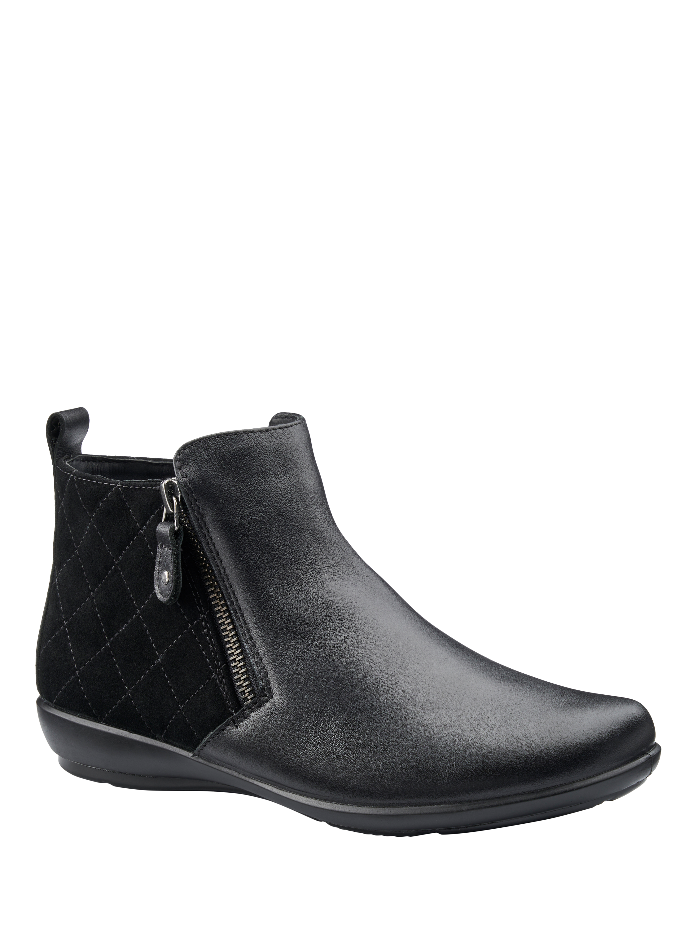 Product image 2 of 5, which shows Hotter Winchester Wide Equestrian Inspired Quilted Boots, Black, 3W
