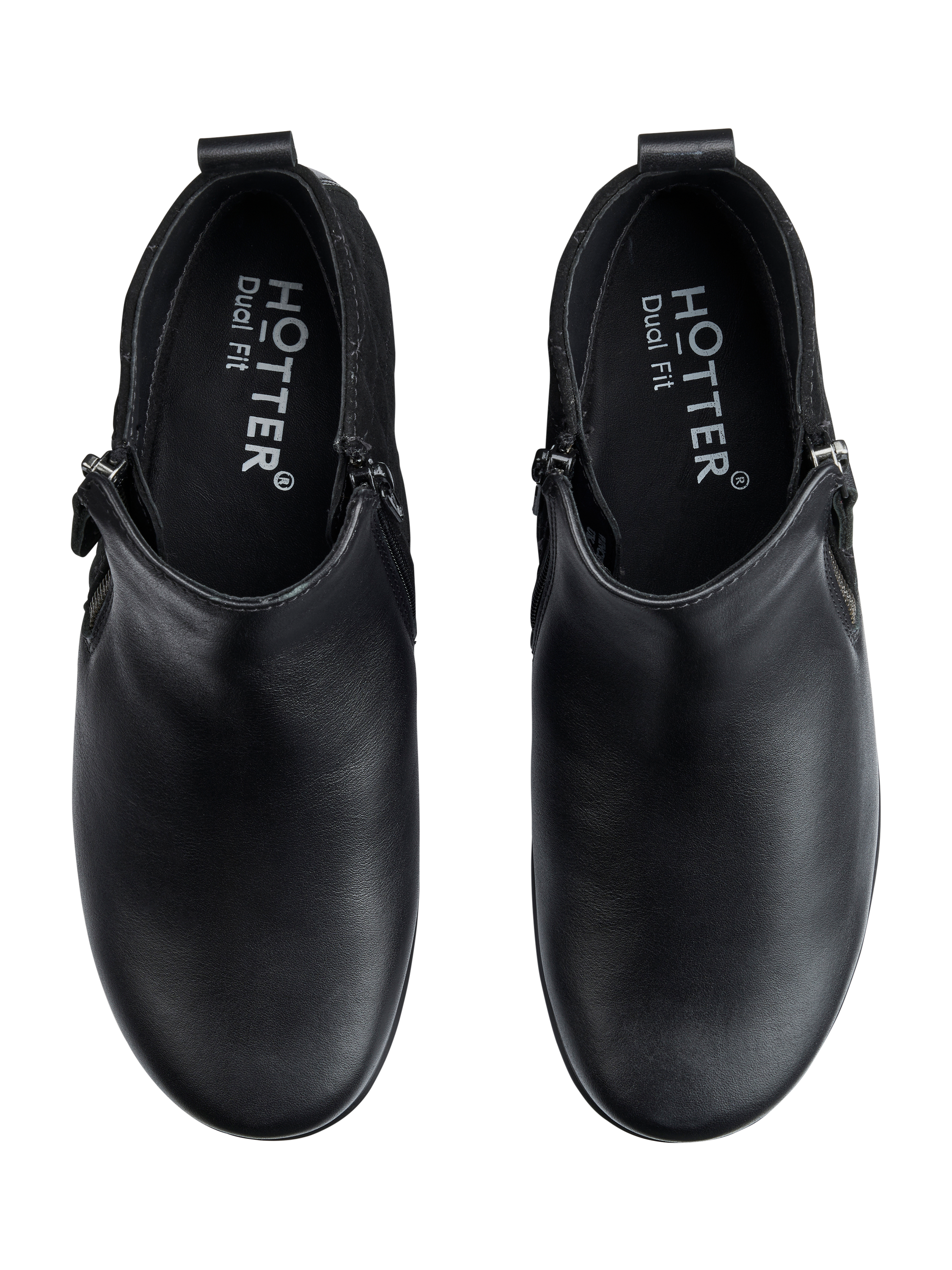 Product image 3 of 5, which shows Hotter Winchester Wide Equestrian Inspired Quilted Boots, Black, 3W