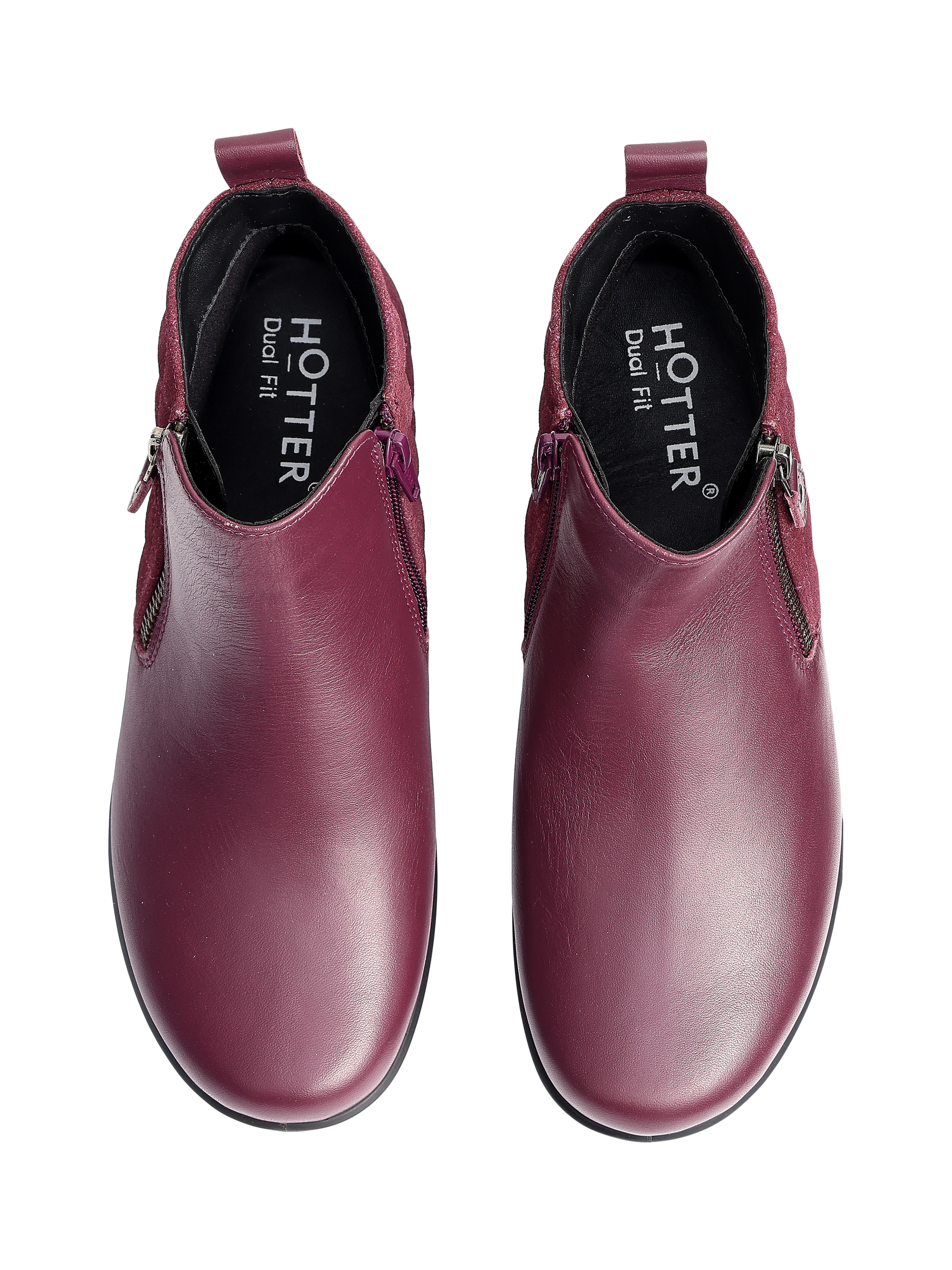 Product image 3 of 4, which shows Hotter Winchester Wide Equestrian Inspired Quilted Boots, Dark Cherry, 3W