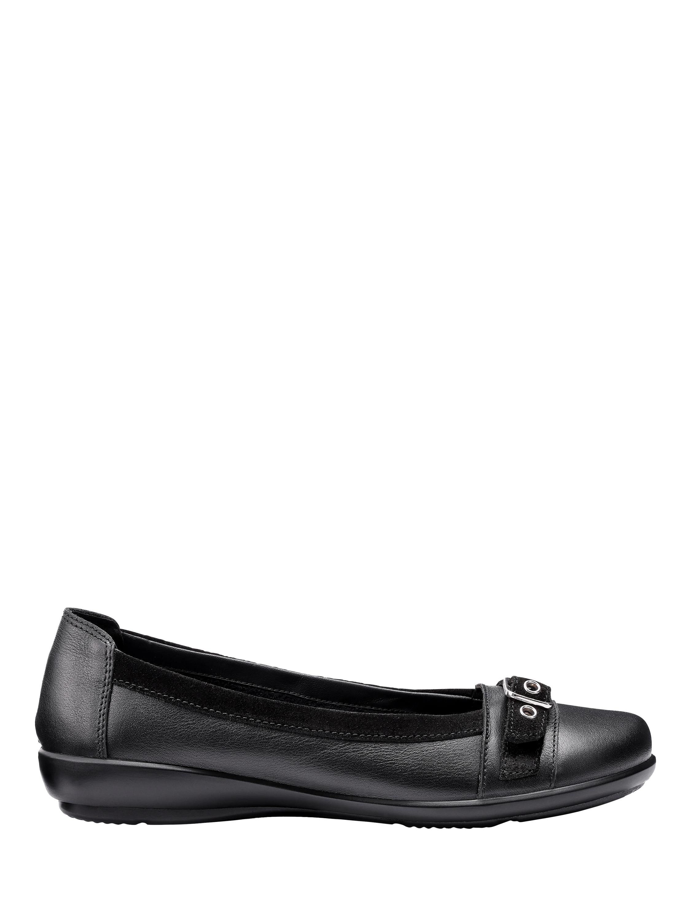 Product image 1 of 4, which shows Hotter Sparrow Leather Loafers, Black, 3S